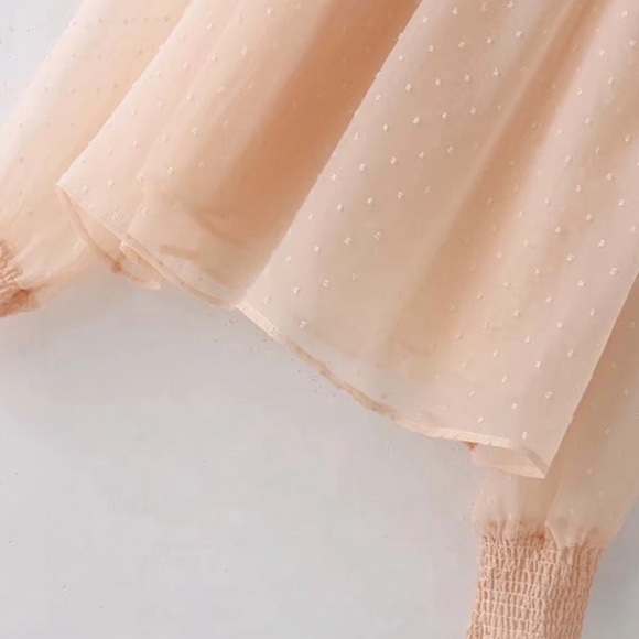 Frill Neck Sequined Detailed dot blouse - Picture 5 of 7